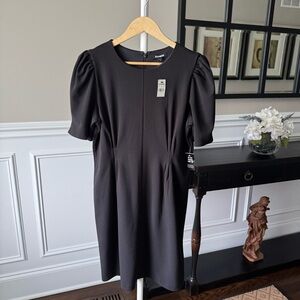 Express Black Puff Sleeve Sheath Dress